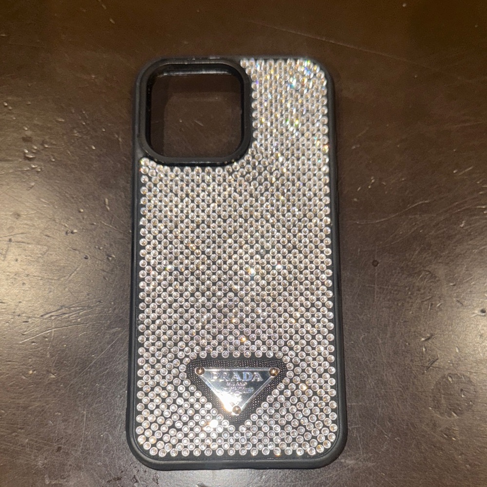 Prada Silver Crystal iPhone Case